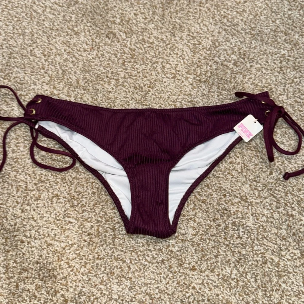 Purple Ribbed Bikini Bottom - Picture 1 of 3